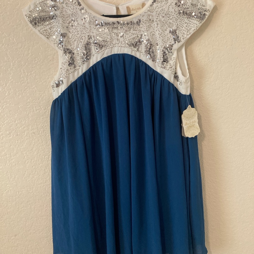 Altar'd State Cream Embellished Pleated Midi Dress